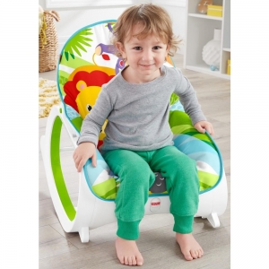 Детский шезлонг-качалка Fisher Price ТРОПИЧЕСКИЙ ЛЕС, от рождения и до 3-х лет