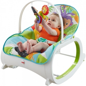 Детский шезлонг-качалка Fisher Price ТРОПИЧЕСКИЙ ЛЕС, от рождения и до 3-х лет