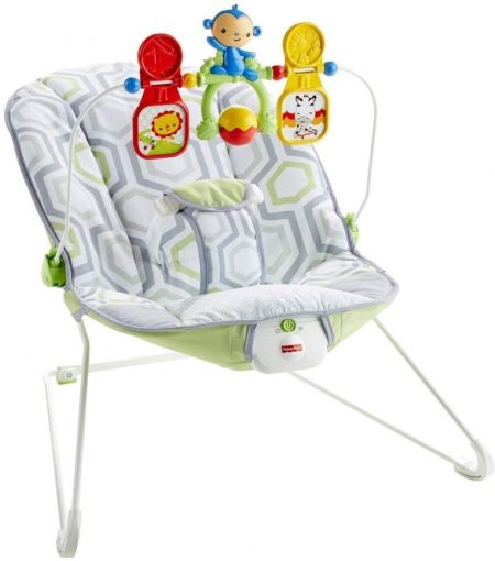 Детский шезлонг Fisher-Price с массажной вибрацией САВАННА от 0 до 1 года