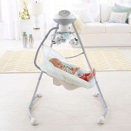 Детский укачивающий центр Fisher-Price «Мой маленький енотик» колыбель-качели для новорожденых